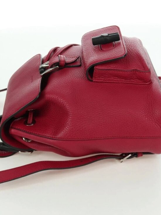 GUCCI Bamboo Backpack Leather Pink Silver 387149 Auth 171479V main image 4